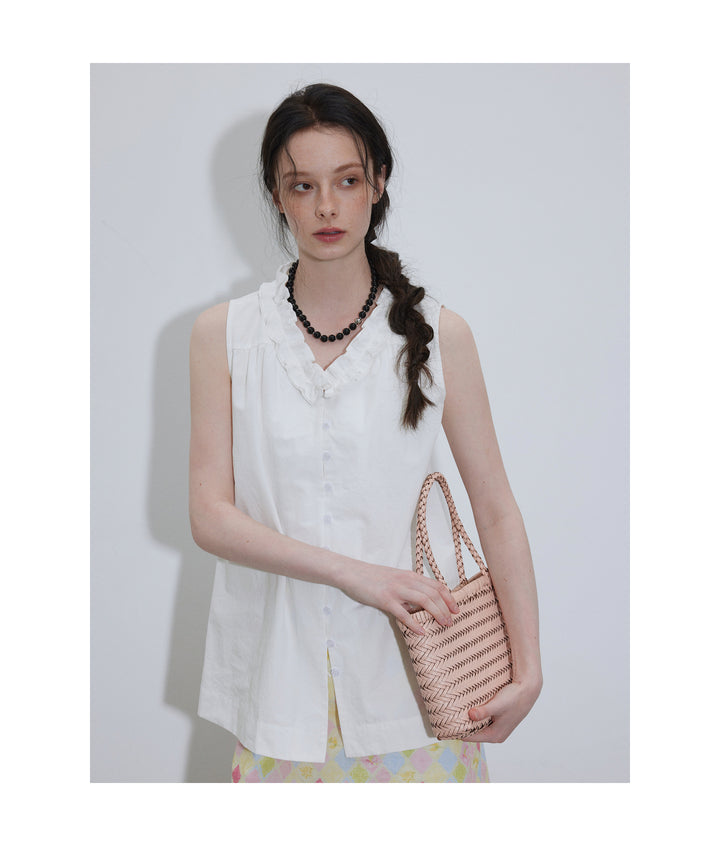 Frill Grace Cotton Blouse LCCB0208