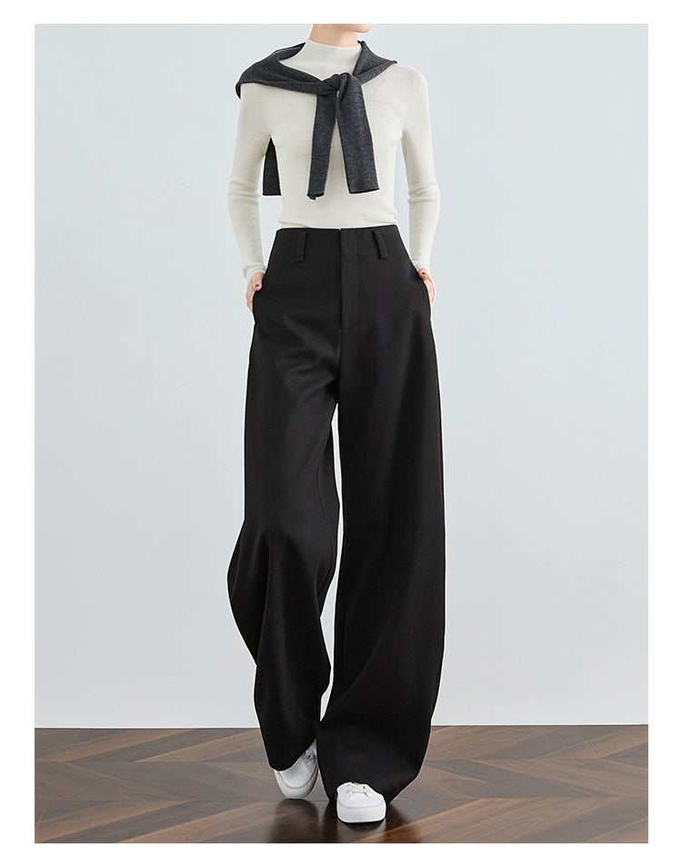 Timeless Black High-Waist Wide-Leg Pants FAHP0027