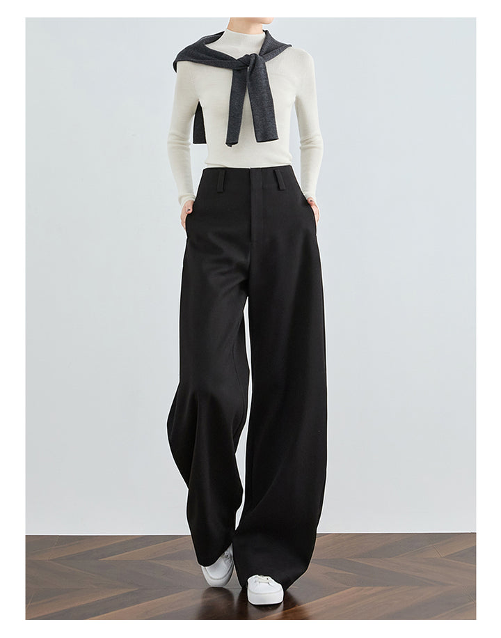 Timeless Black High-Waist Wide-Leg Pants FAHP0027