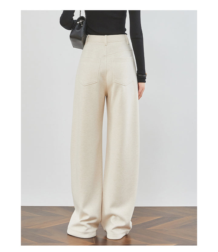 Cream Almond Wide-Leg Pants FAWP0034