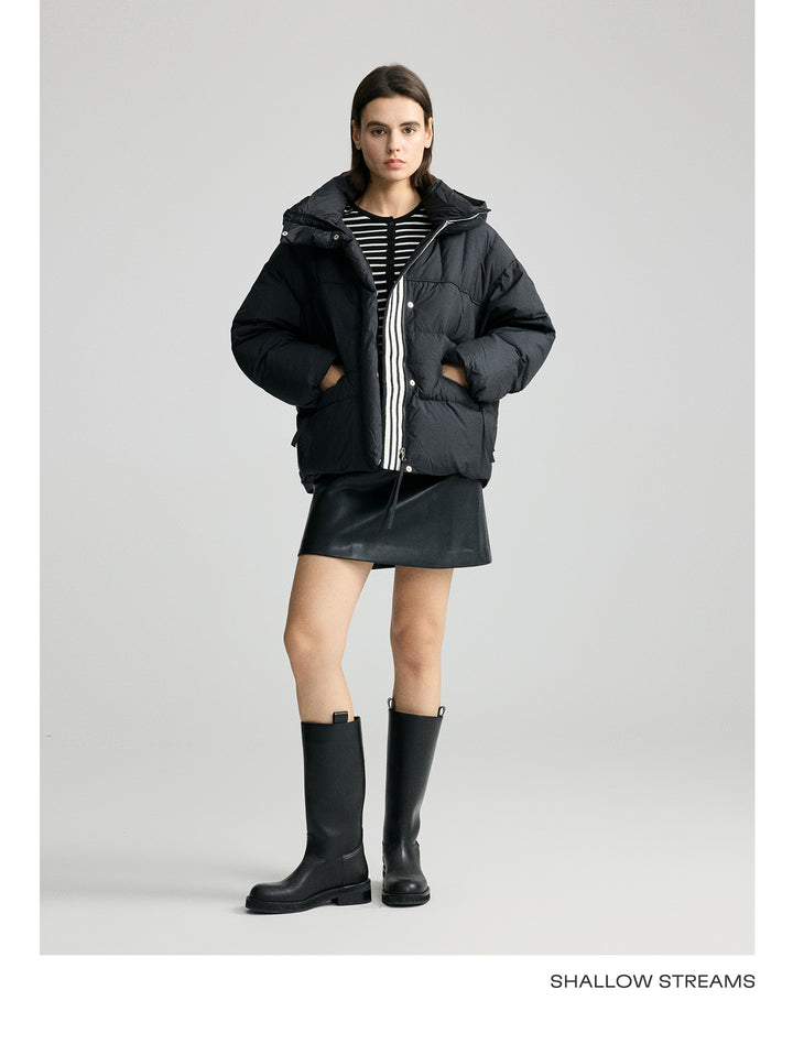 Classic Black Hooded Down Puffer Jacket SSCJ0078