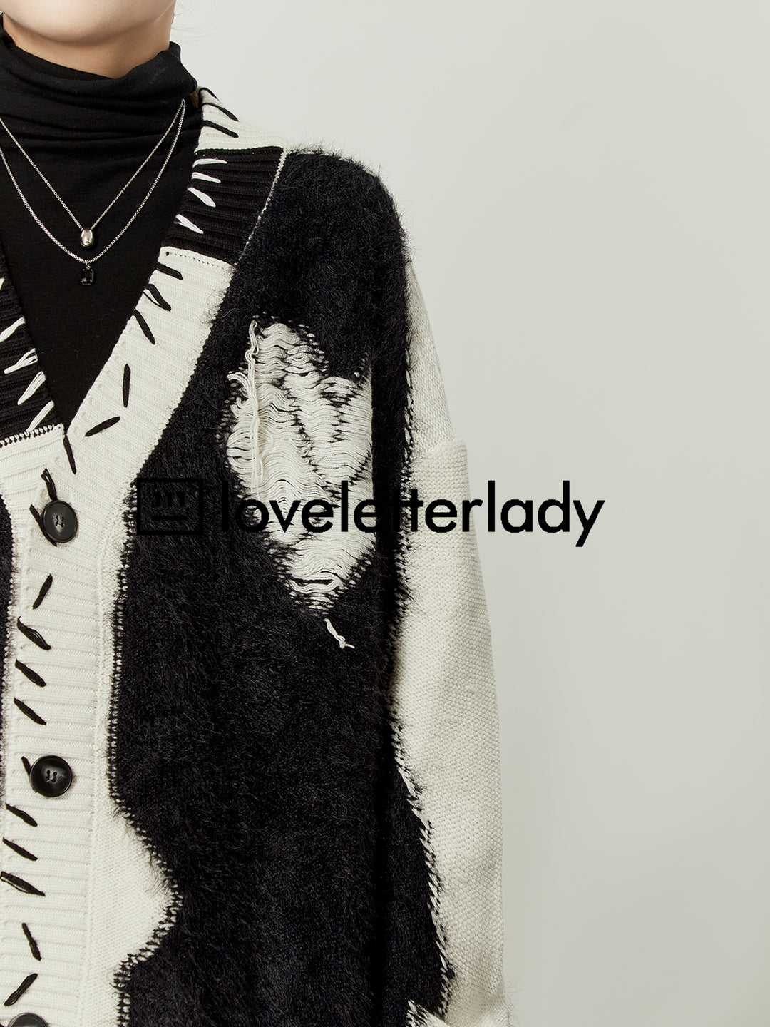 Love Jacquard Knitted Cardigan LLKC0092