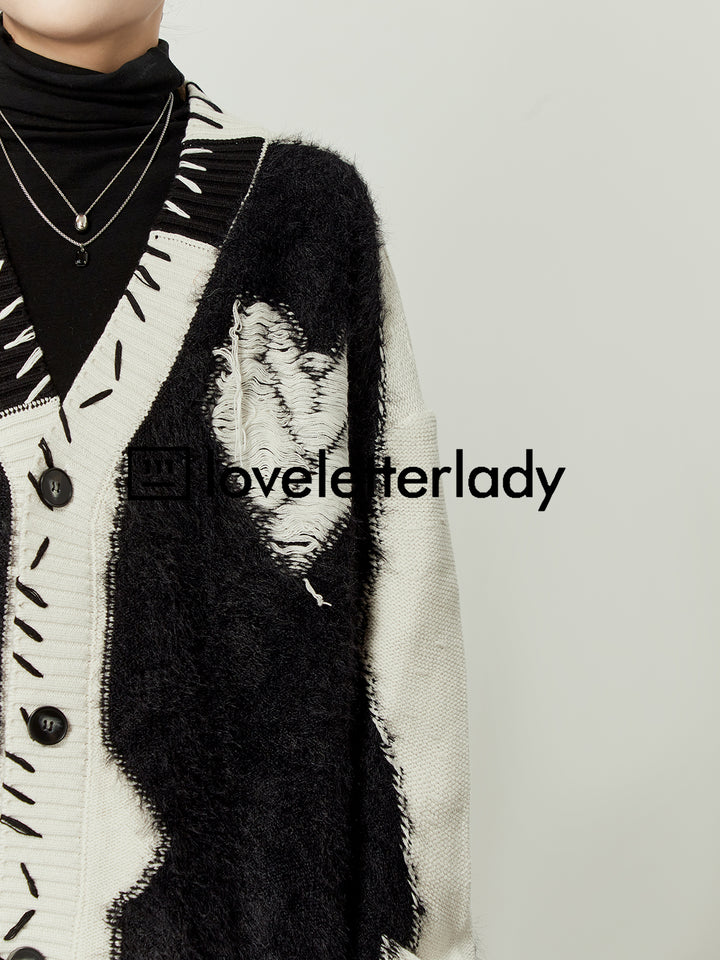 Love Jacquard Knitted Cardigan LLKC0092
