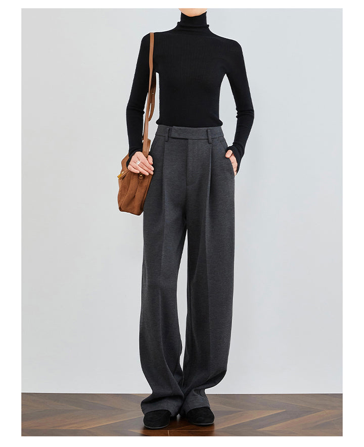 LuxeFit Wide-Leg Woolen Trousers FAWP0007