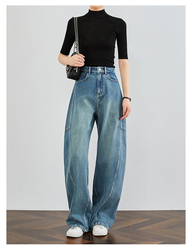 Vintage Washed Blue Denim Pants FADP0029