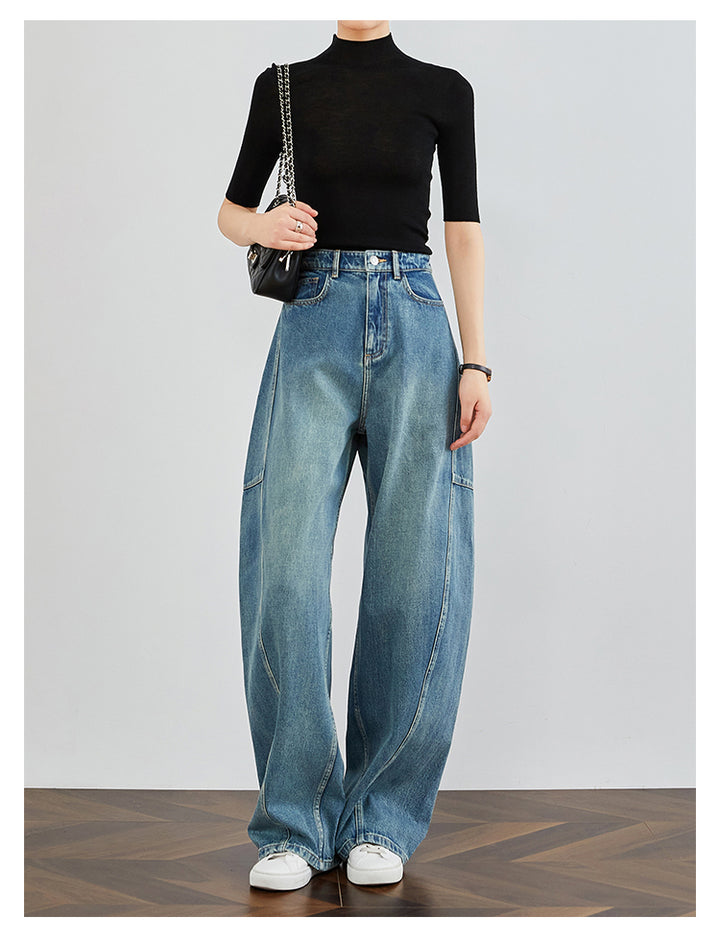 Vintage Washed Blue Denim Pants FADP0029
