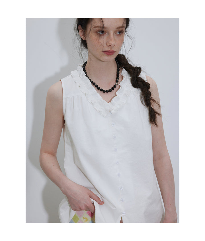 Frill Grace Cotton Blouse LCCB0208