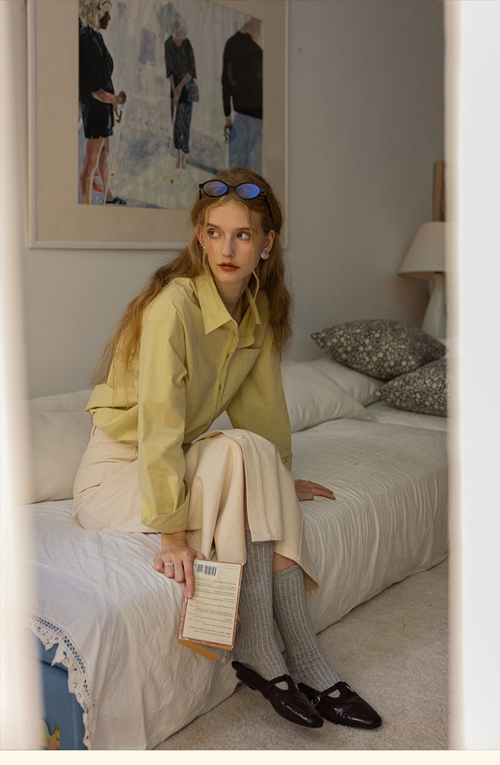 Vintage Cotton Oversized Button-Up Shirt DACS0108