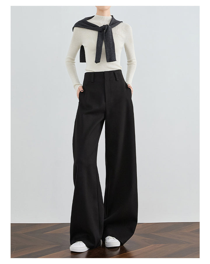 Timeless Black High-Waist Wide-Leg Pants FAHP0027