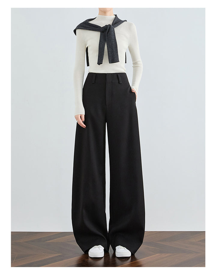 Timeless Black High-Waist Wide-Leg Pants FAHP0027