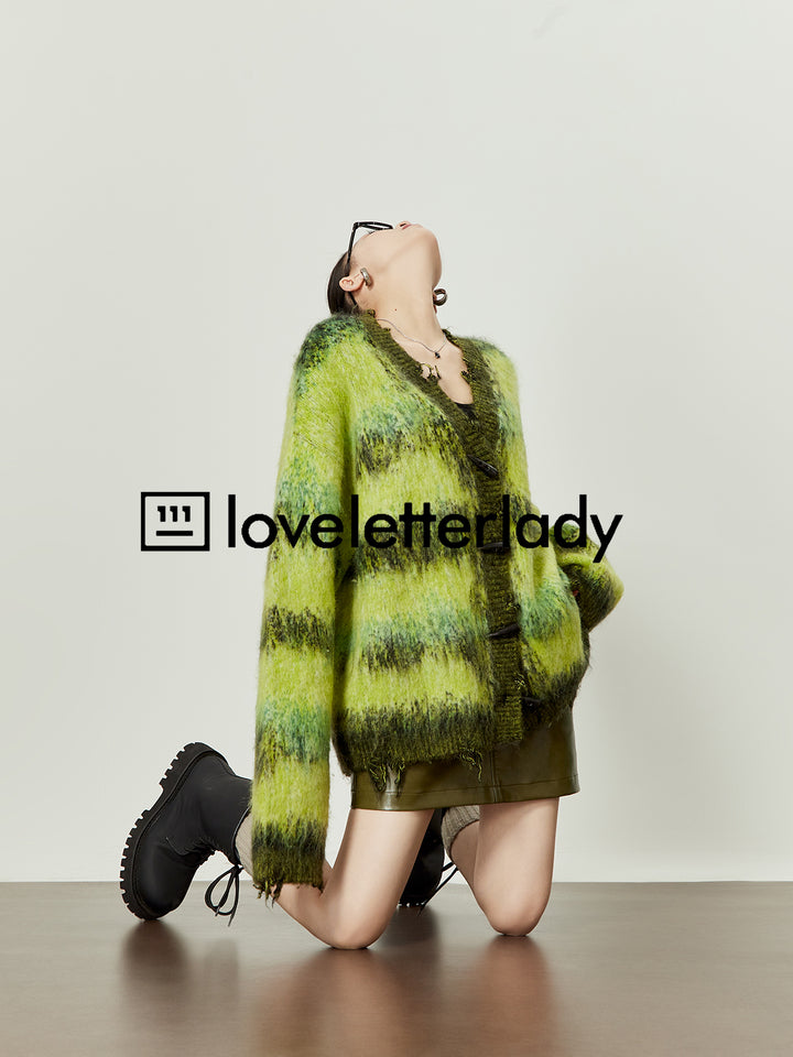 Gradient Mohair Oversized Cardigan LLOC0018
