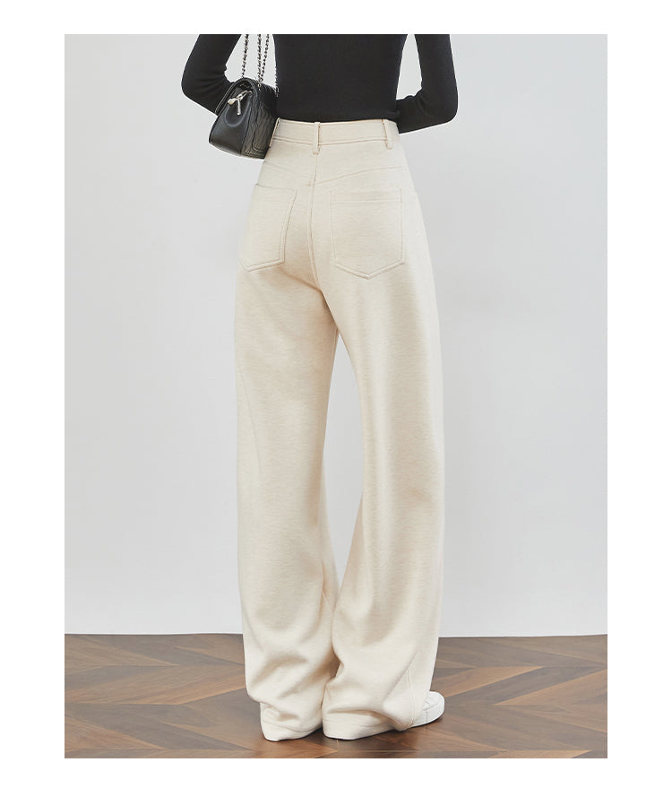 Cream Almond Wide-Leg Pants FAWP0034