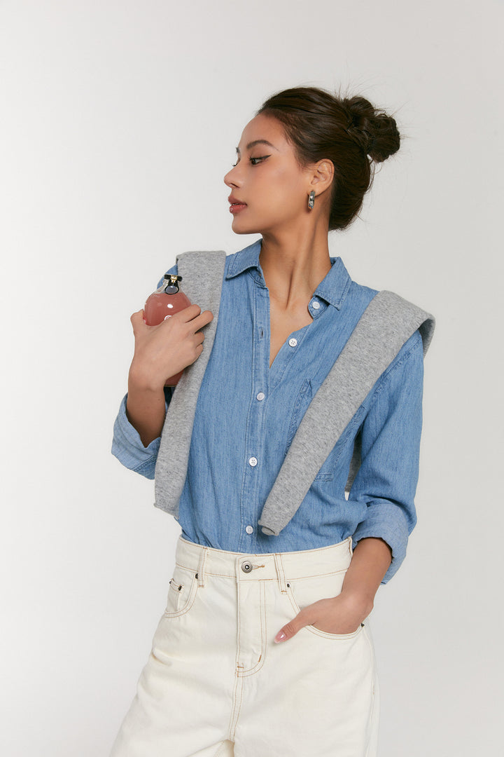 Cloudwash Linen-Silk Denim Shirt DGSD0196