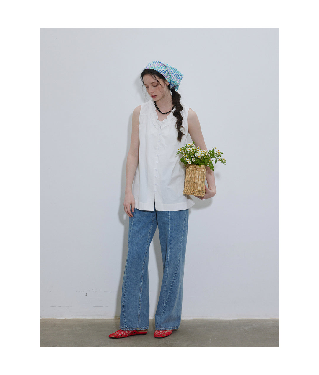 Frill Grace Cotton Blouse LCCB0208