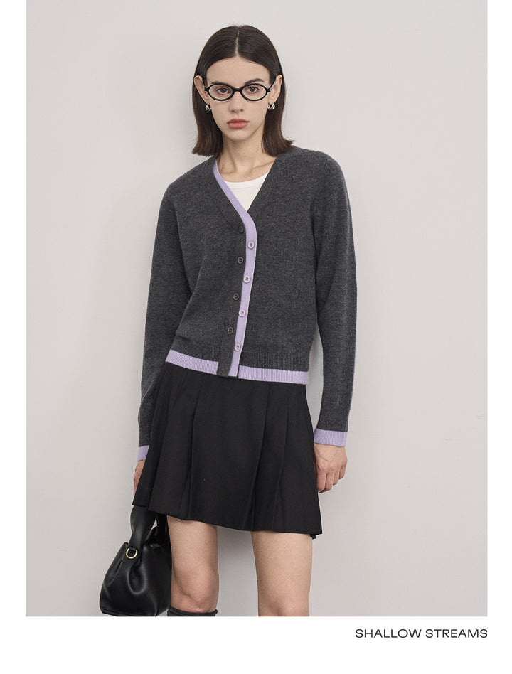 Fake Two-Piece Wool Knit Cardigan SSWC0060