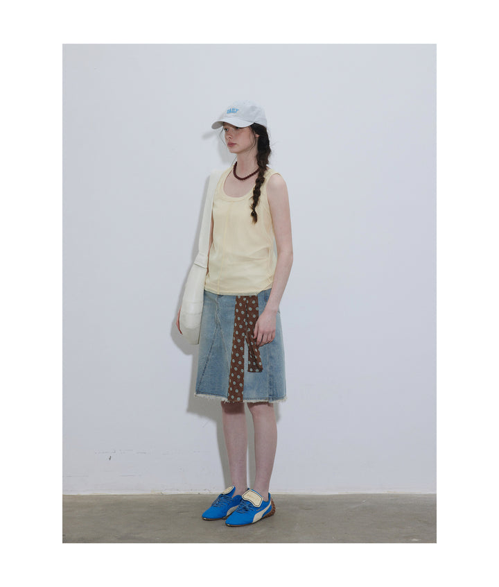 A-Line Washed Denim Skirt LCAS0214