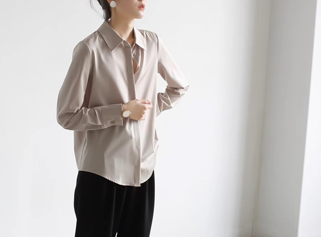 Luxe Drape Satin Blouse SSSB0184