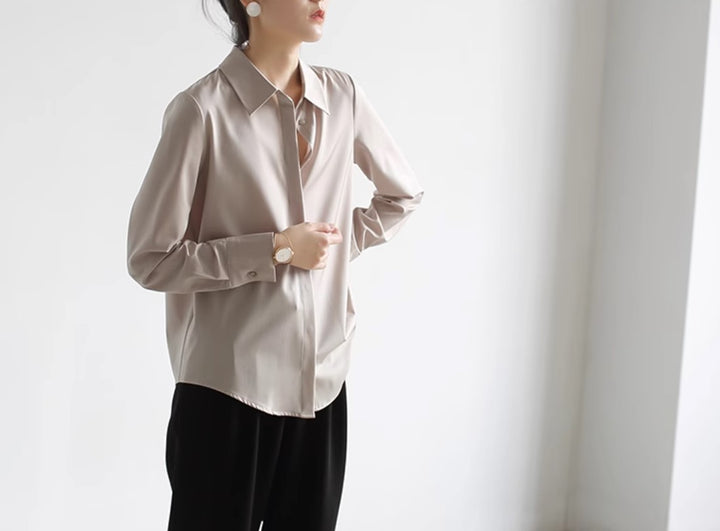 Luxe Drape Satin Blouse SSSB0184