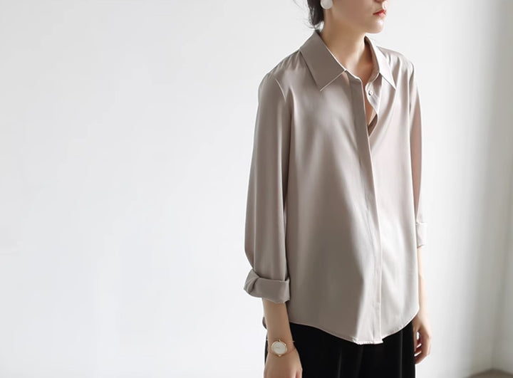 Luxe Drape Satin Blouse SSSB0184