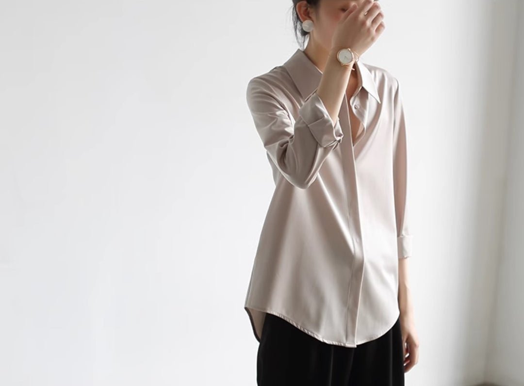 Luxe Drape Satin Blouse SSSB0184