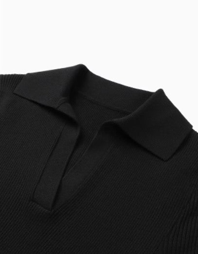 Sleek Allure Polo Knit Dress OUPD0246