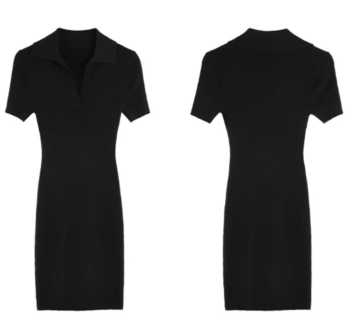 Sleek Allure Polo Knit Dress OUPD0246