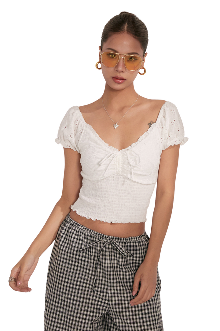 Sweet Ruffle Lace Crop Top DGCT0251