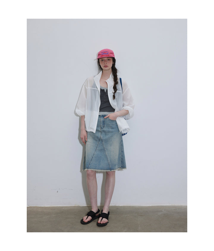 A-Line Washed Denim Skirt LCAS0214