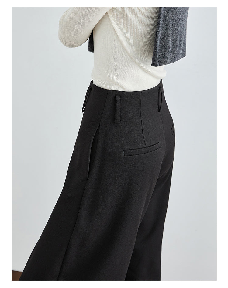 Timeless Black High-Waist Wide-Leg Pants FAHP0027