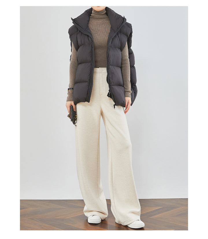 Cream Almond Wide-Leg Pants FAWP0034