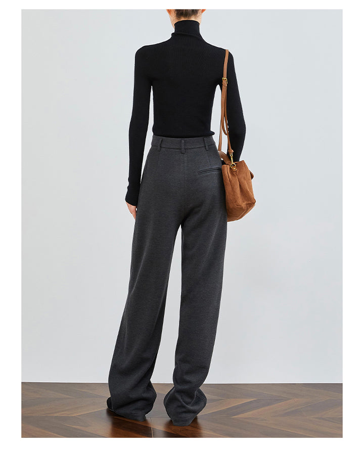 LuxeFit Wide-Leg Woolen Trousers FAWP0007
