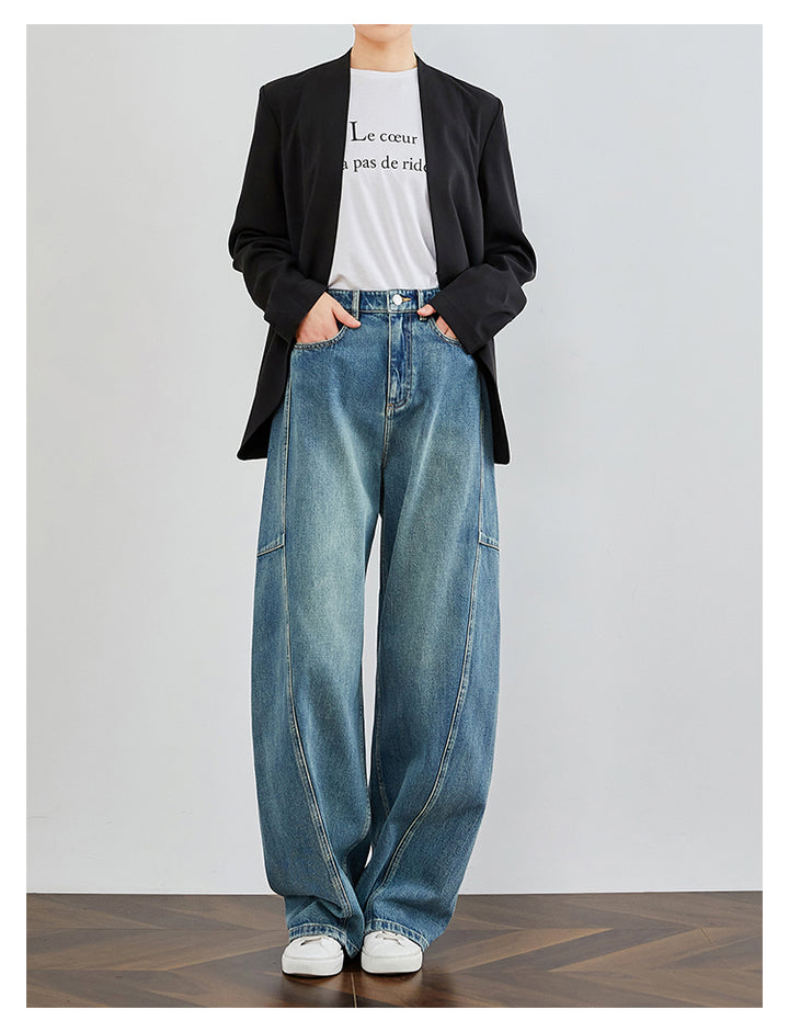 Vintage Washed Blue Denim Pants FADP0029