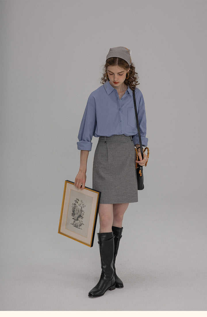 Vintage Cotton Oversized Button-Up Shirt DACS0108