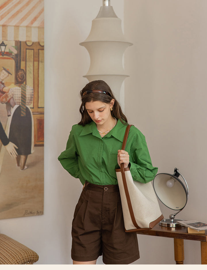 Pure Color Cotton Shirt DACS0120