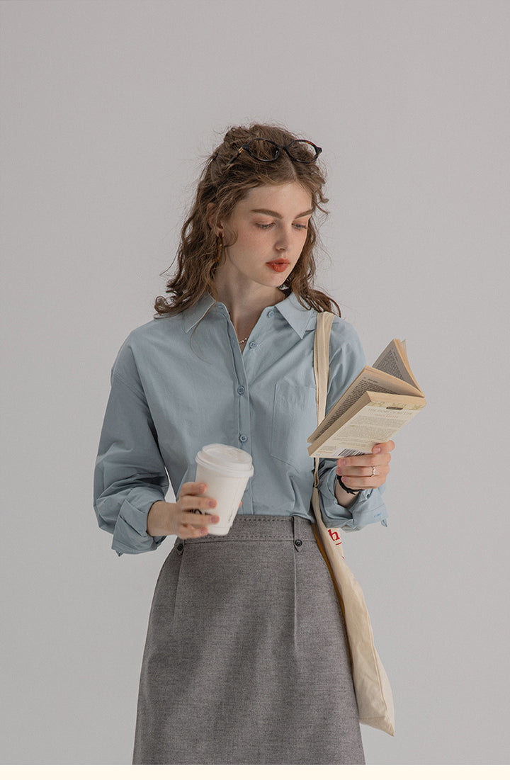Vintage Cotton Oversized Button-Up Shirt DACS0108