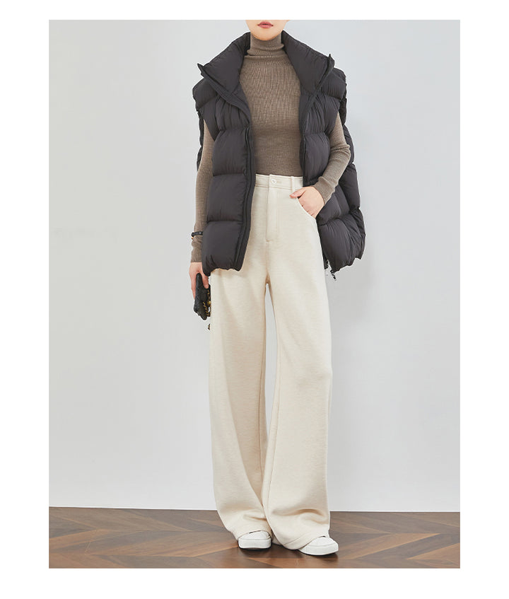 Cream Almond Wide-Leg Pants FAWP0034