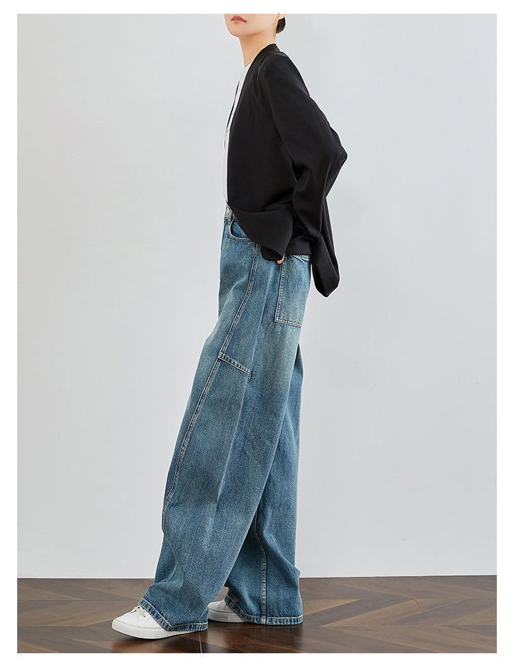Vintage Washed Blue Denim Pants FADP0029