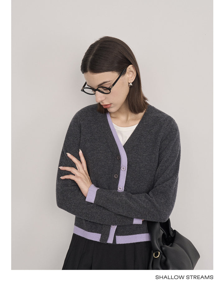 Fake Two-Piece Wool Knit Cardigan SSWC0060