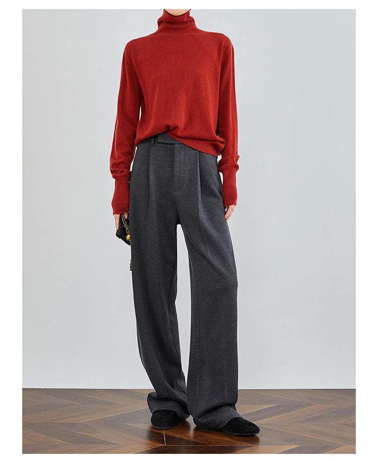 LuxeFit Wide-Leg Woolen Trousers FAWP0007