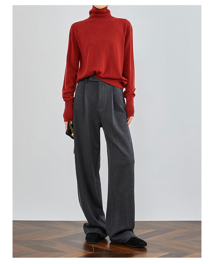 LuxeFit Wide-Leg Woolen Trousers FAWP0007