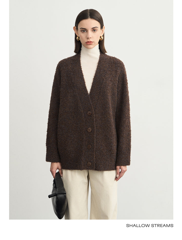 Wool Hoop V-Neck Knit Cardigan SSWC0063