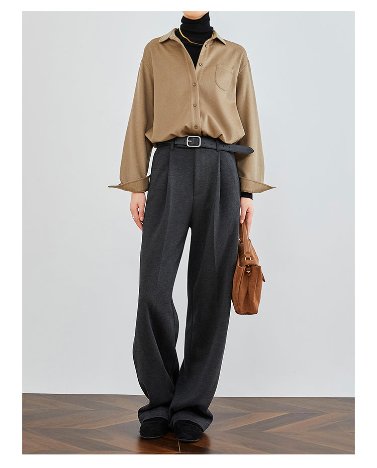 LuxeFit Wide-Leg Woolen Trousers FAWP0007