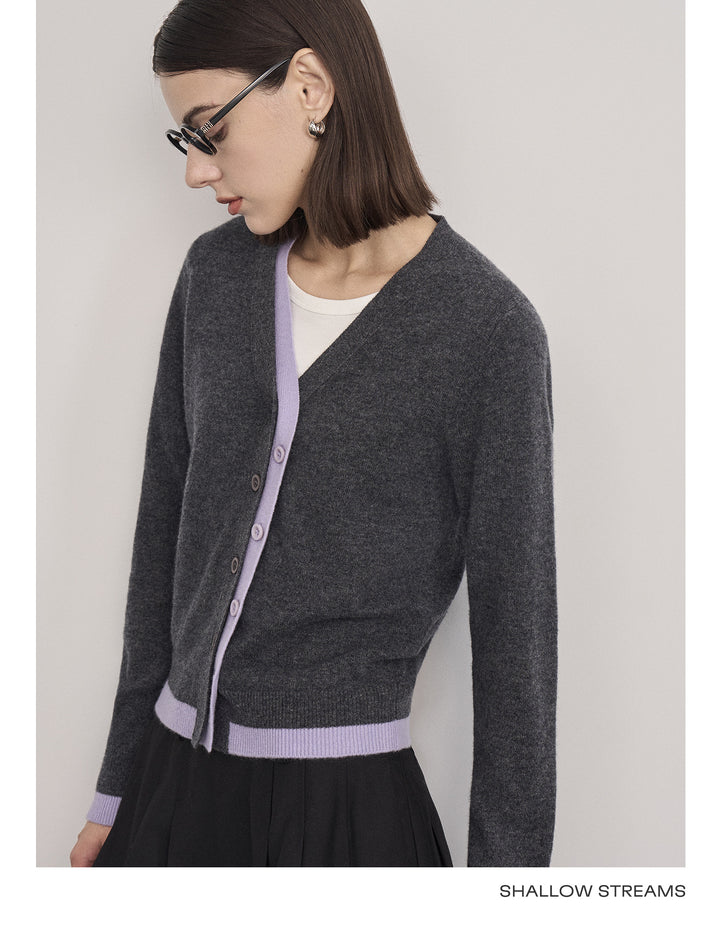 Fake Two-Piece Wool Knit Cardigan SSWC0060
