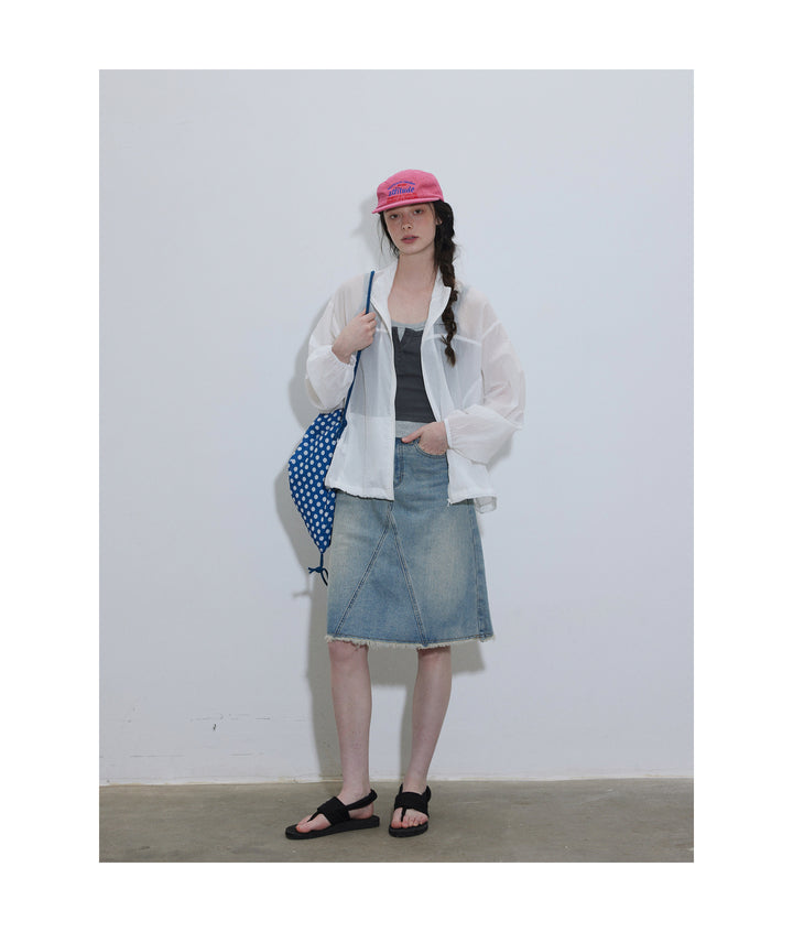A-Line Washed Denim Skirt LCAS0214