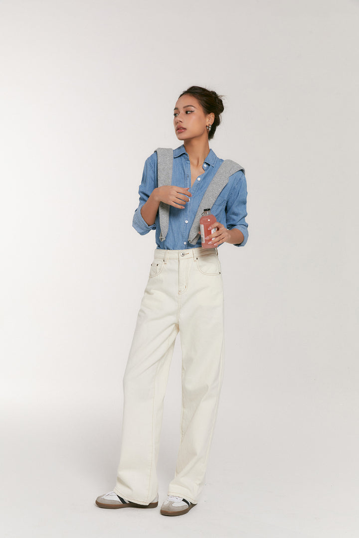 Cloudwash Linen-Silk Denim Shirt DGSD0196
