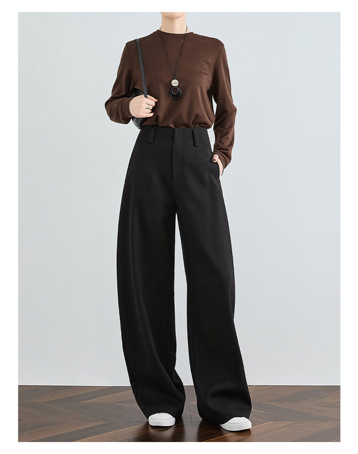 Timeless Black High-Waist Wide-Leg Pants FAHP0027