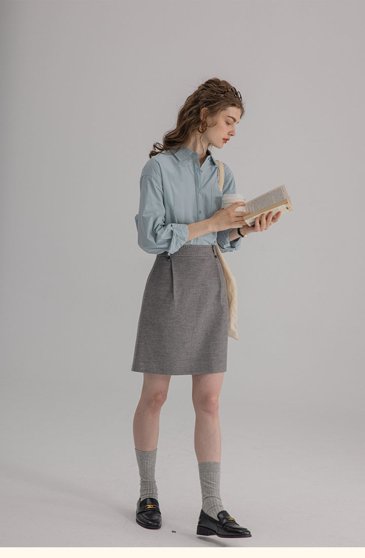 Vintage Cotton Oversized Button-Up Shirt DACS0108