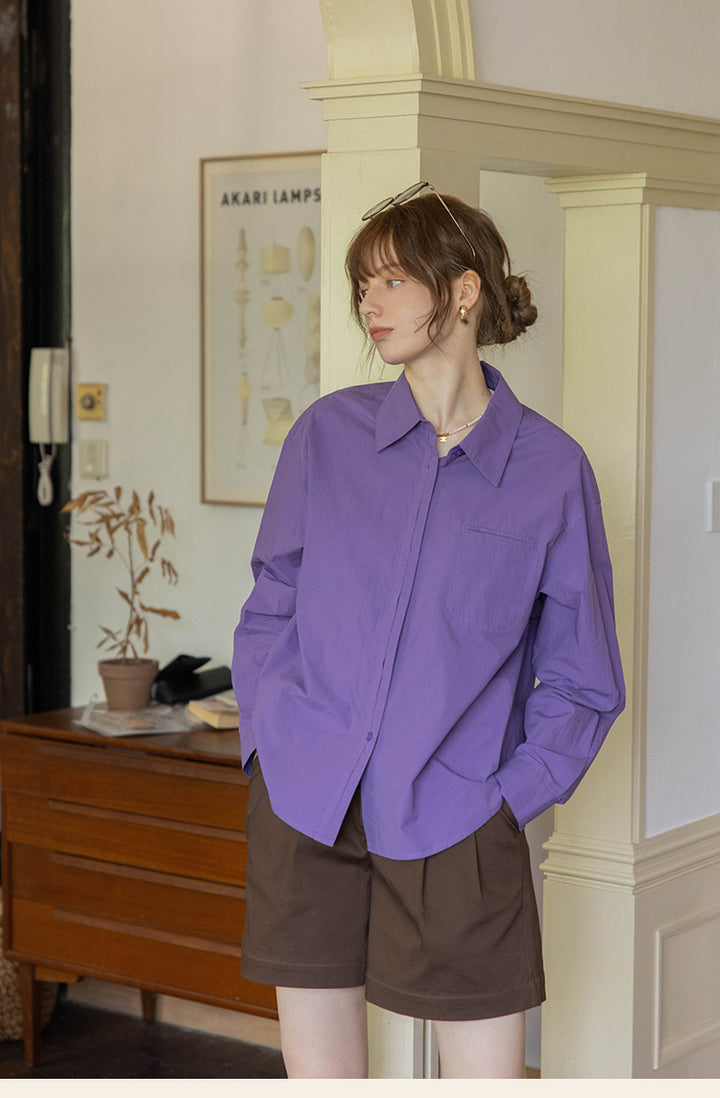 Pure Color Cotton Shirt DACS0120