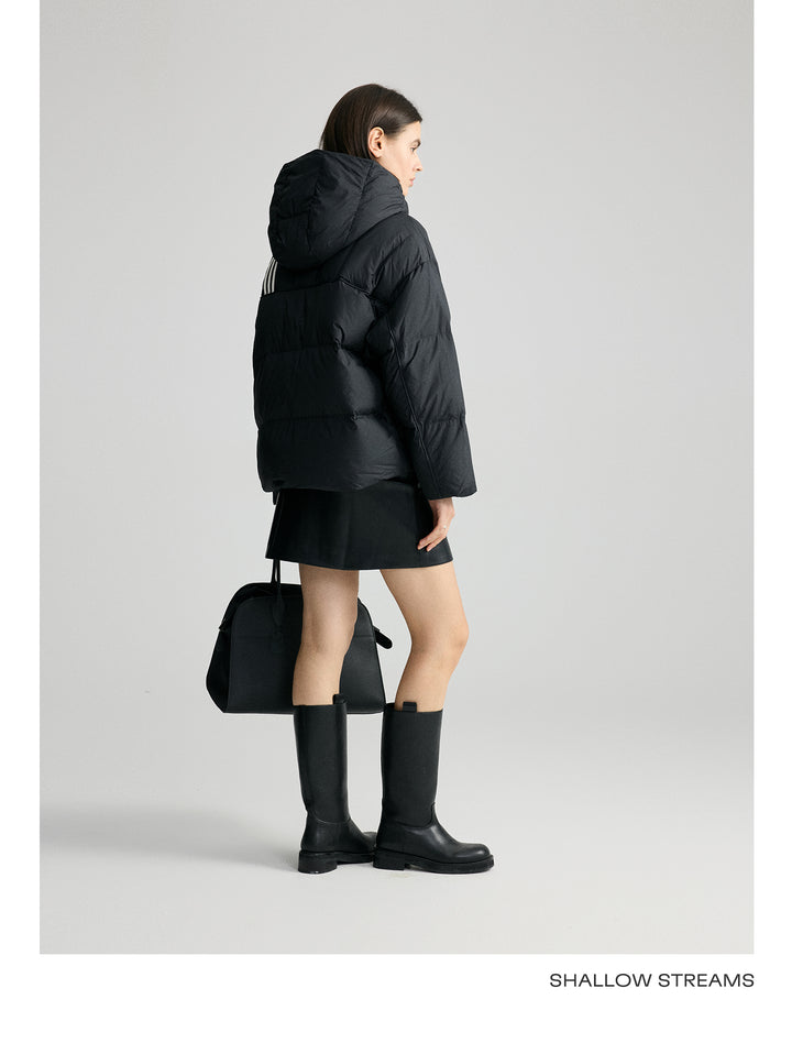 Classic Black Hooded Down Puffer Jacket SSCJ0078