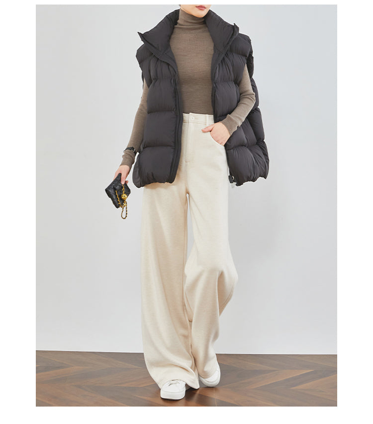 Cream Almond Wide-Leg Pants FAWP0034